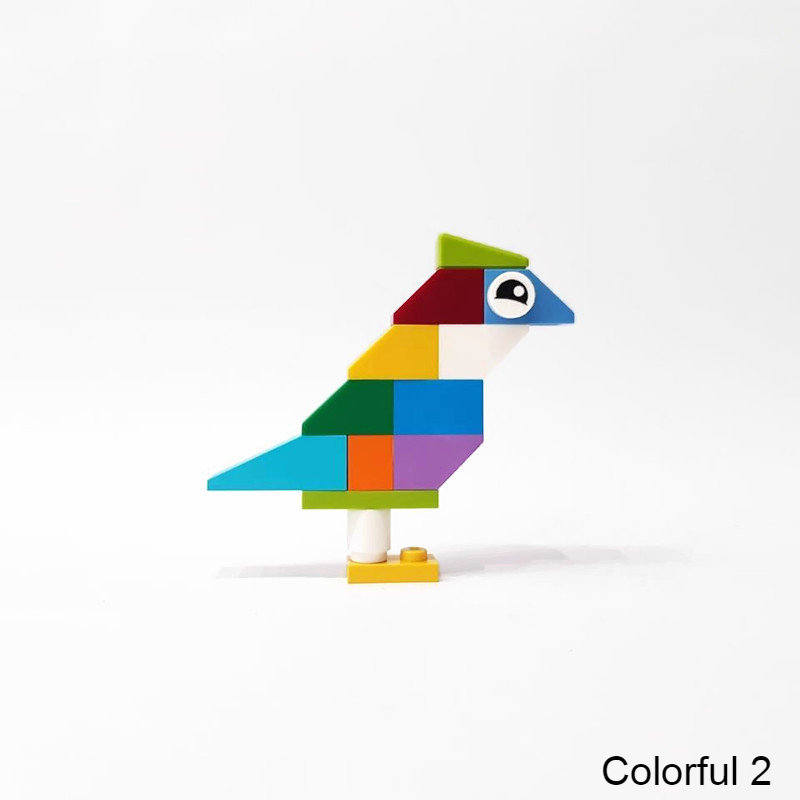 Colorful bird from legos made magnet