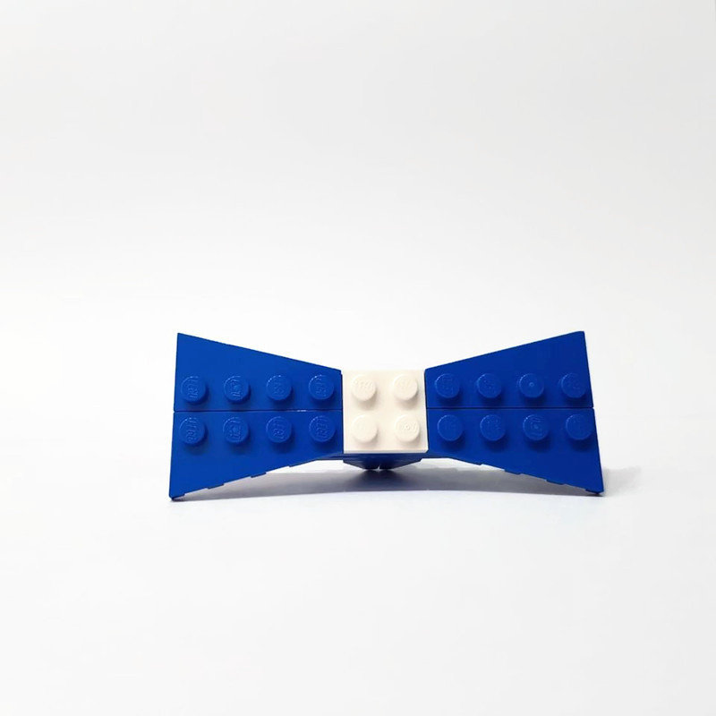 Blue with white in the middle brick bowtie