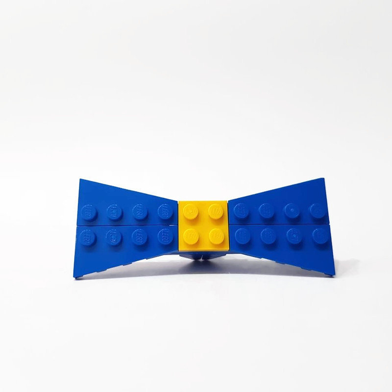 unisex blue bowtie made from lego bricks