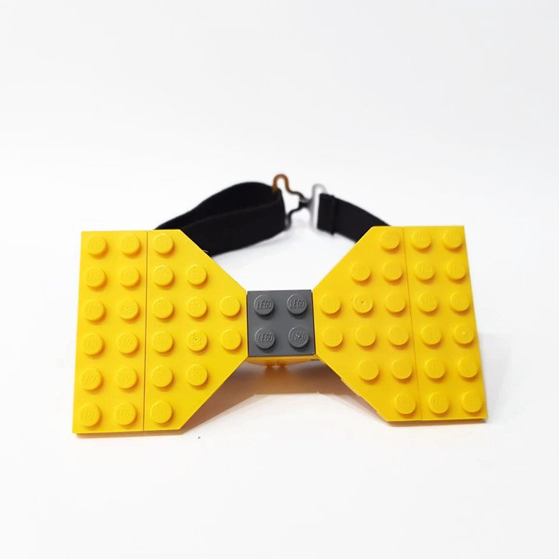 Cool yellow bow tie made from lego bricks