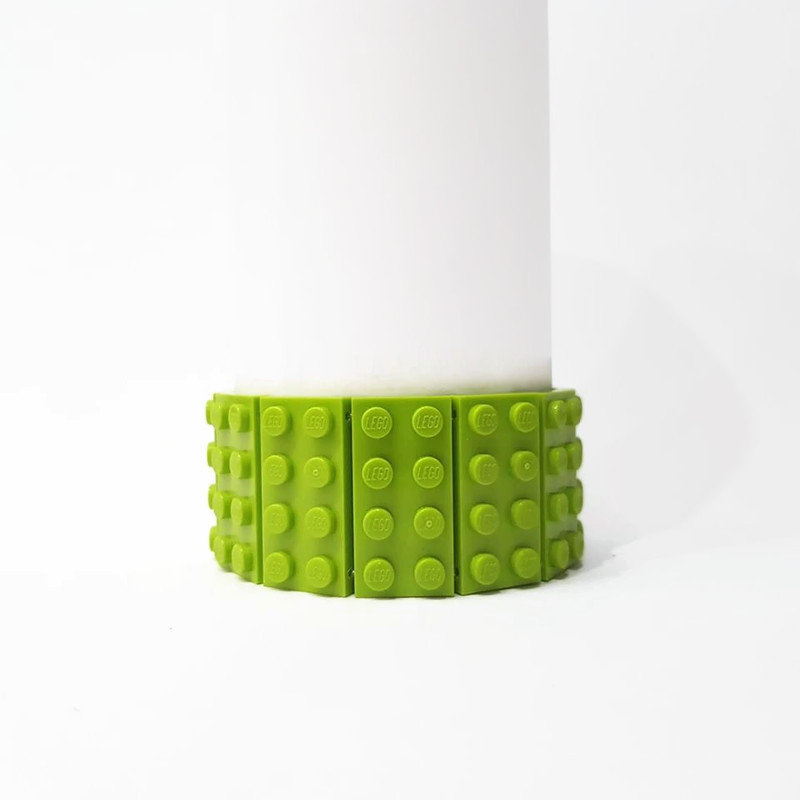 Lime bracelet made from lego bricks