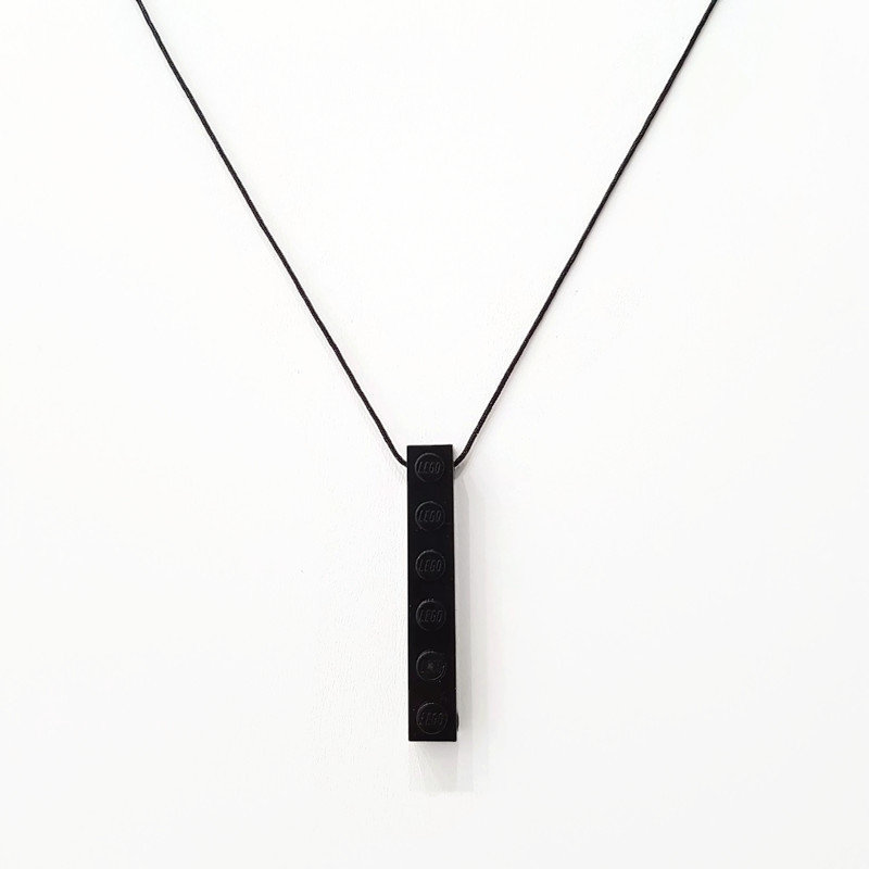 Total black necklace handmade with legos
