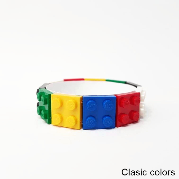 Funny bangle made in lego bricks basic colors