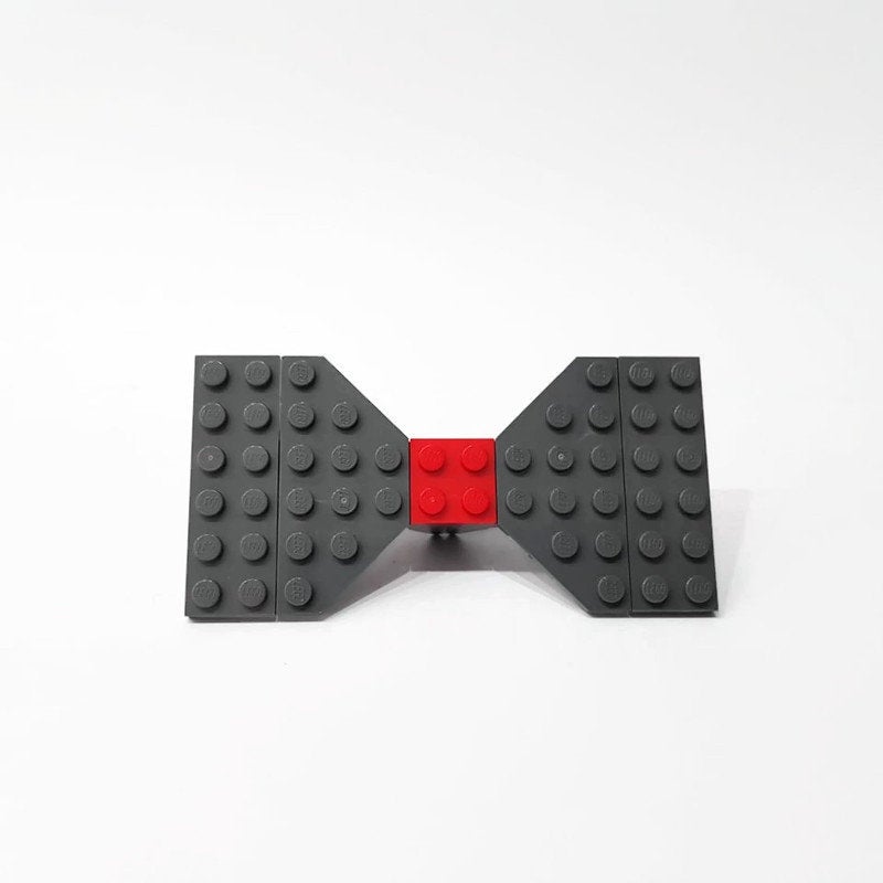 Gray with red plastic bowtie