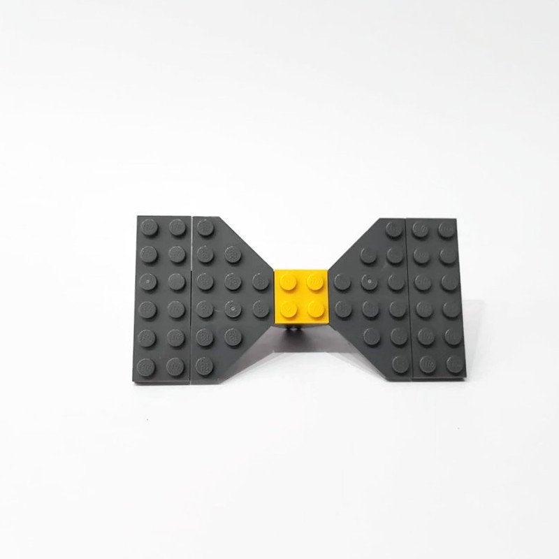 Unique gray bowtie made from lego bricks