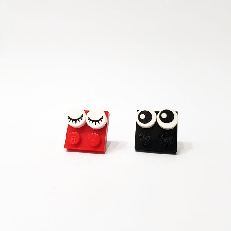 Eye brick pins handmade from legos