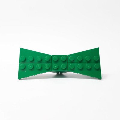 total green bowtie made from lego bricks