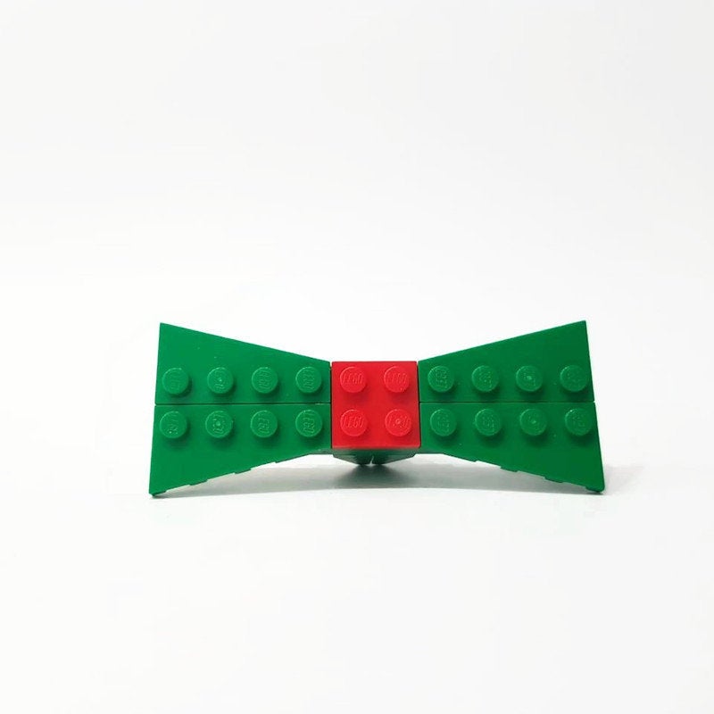 christmas bow tie green and red