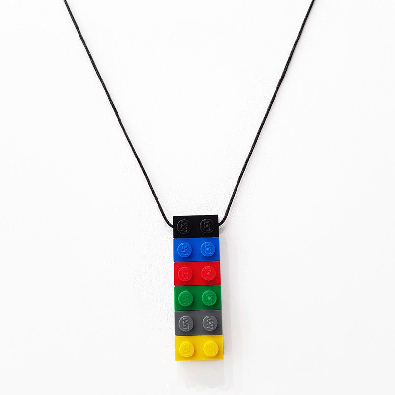 Classic lego colors handmade necklace