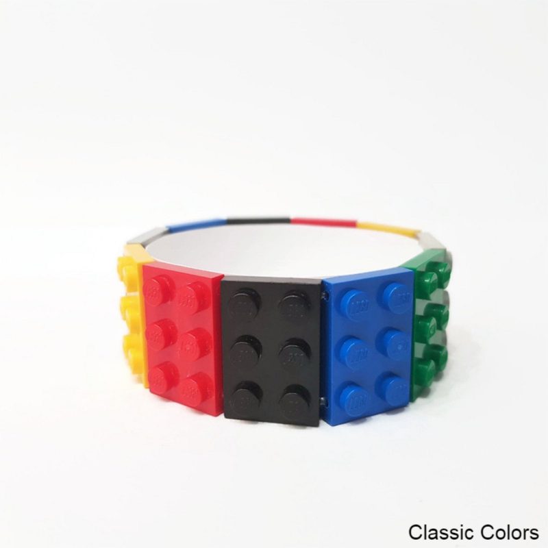 elastic bangle made from clasic lego bricks