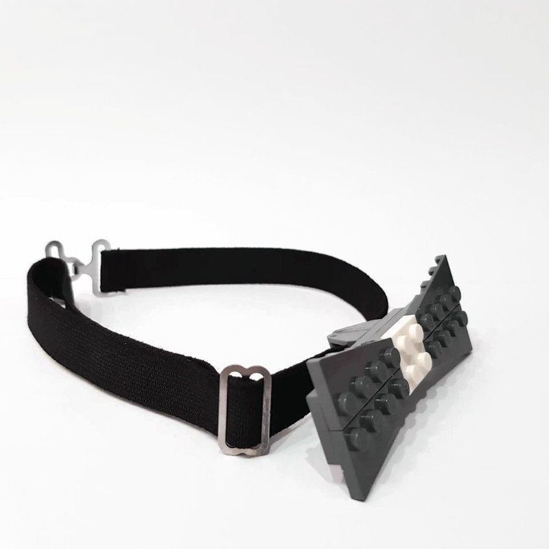 nerdy bow tie from gray plastic bricks