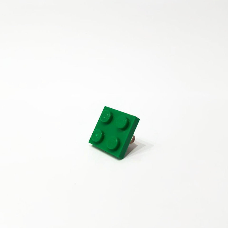 funny green pin from building brick green