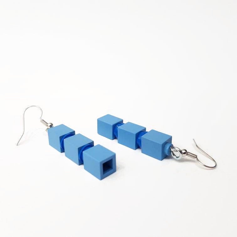 Light blue drop earrings from legos
