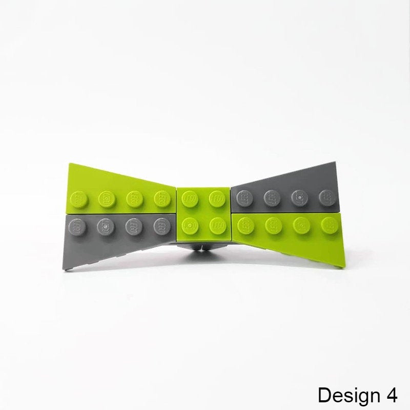 lego bricks lime and gray bow tie