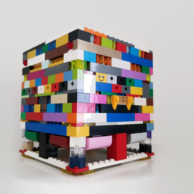 colorful lampshade from building bricks