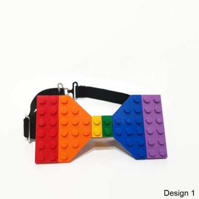 Rainbow brick bow tie