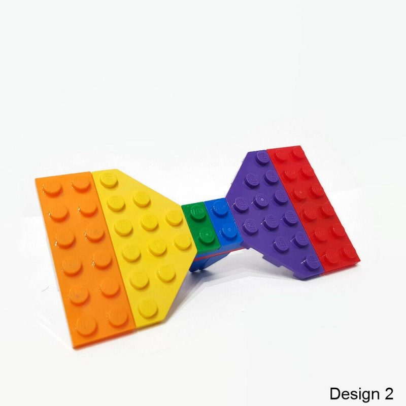 Pride bowtie made from lego bricks
