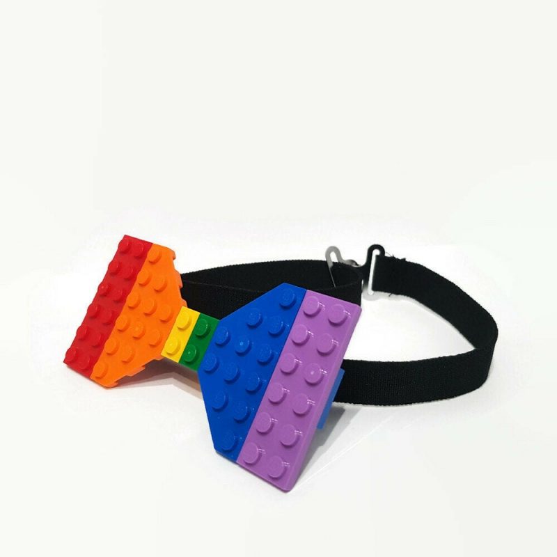 Rainbow brick bow tie