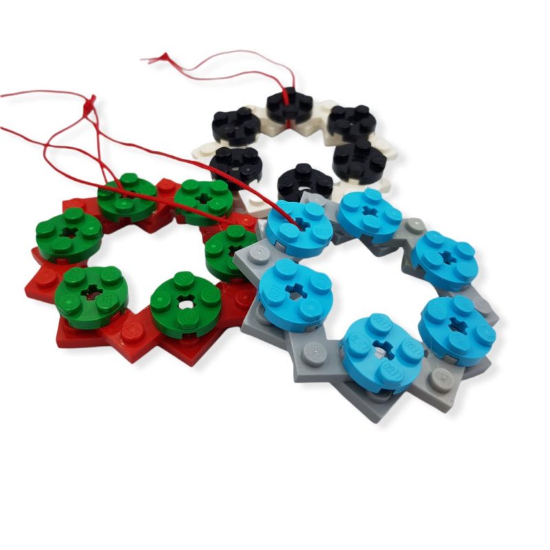 Star ornaments made from legos