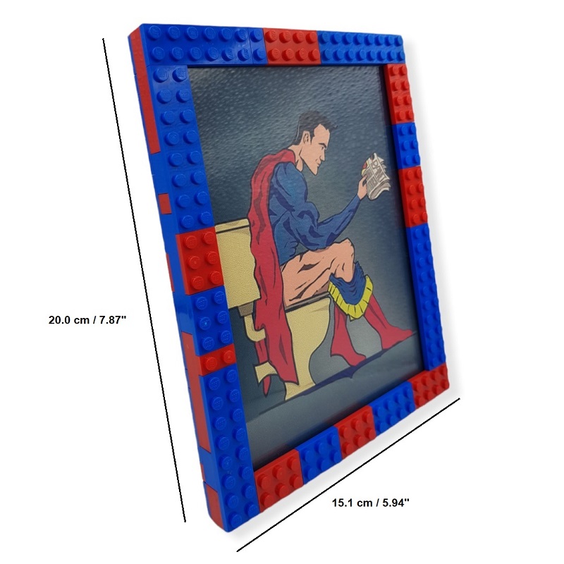lego frame with superman picture