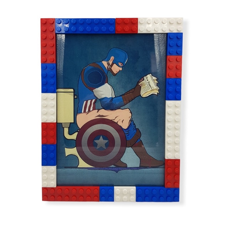 lego frame with captain america