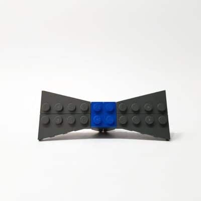small lego bowtie by think bricks - gray and blue