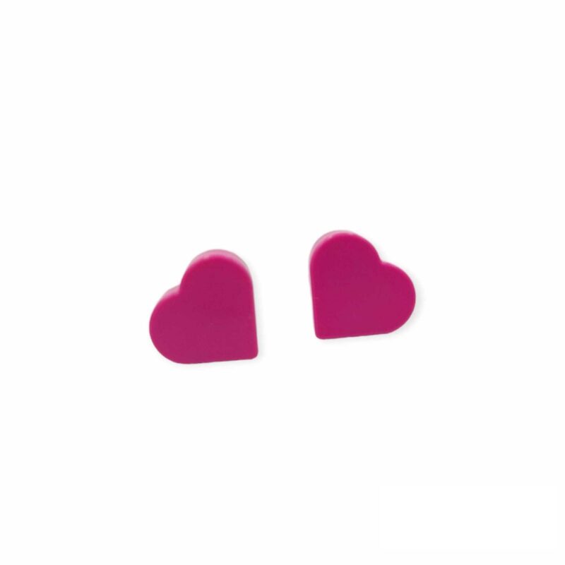 pink lego earrings heart