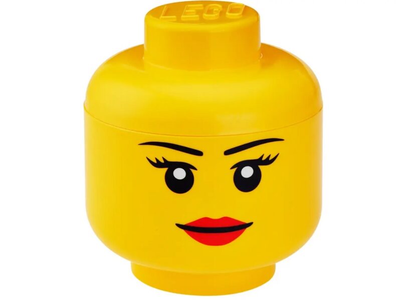 girl lego head big storage container