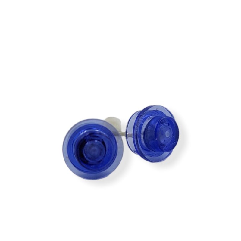 Transparent stud brick earrings 1x1 round