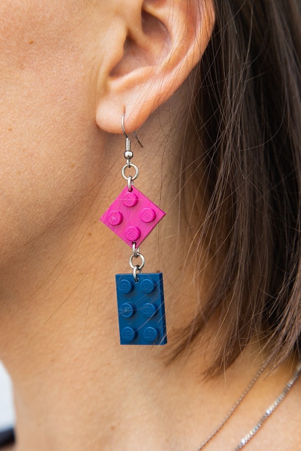 Brick drop earrings