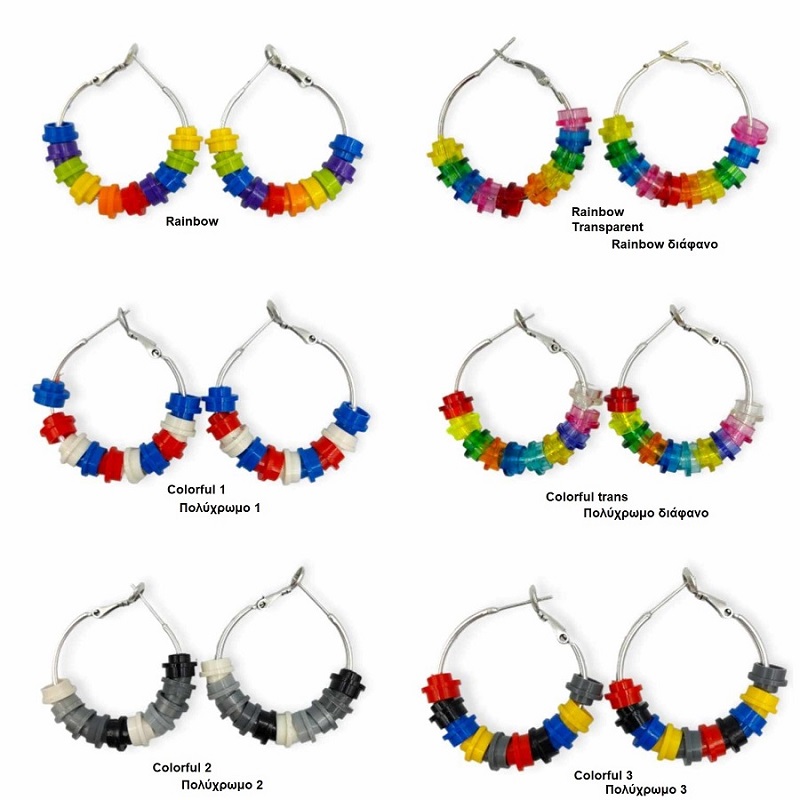 all color combinations for lego hoop earrings