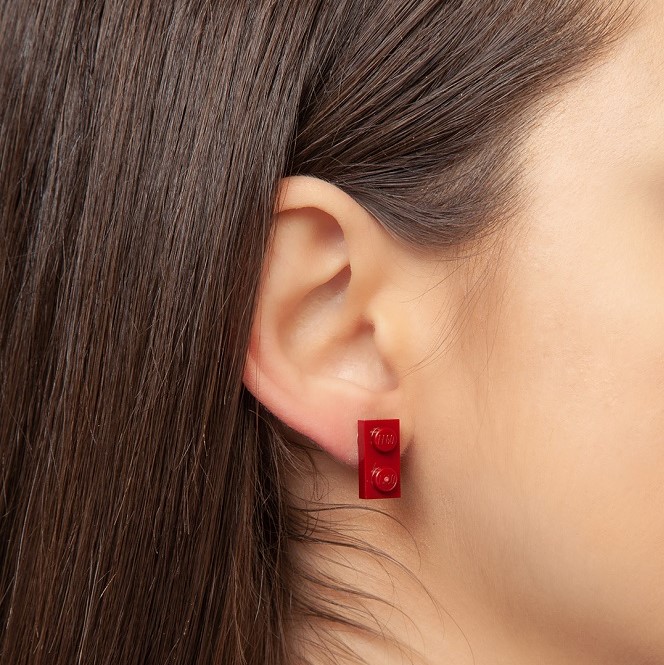 Stud brick earrings 1x2