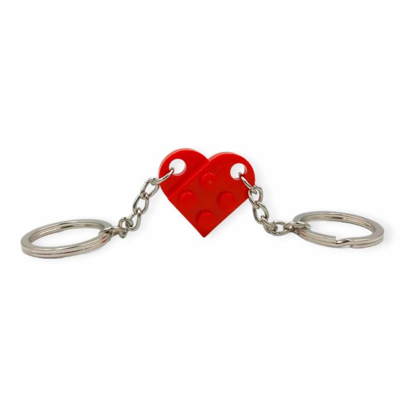 red heart lego keychain for couples