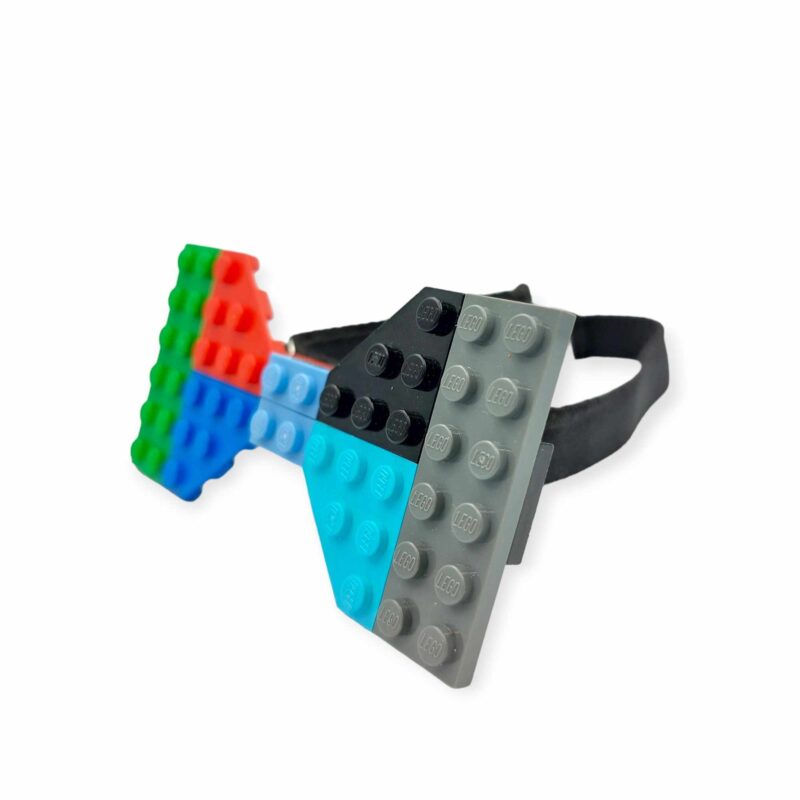 unique bowtie made from multicolored legos
