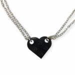 black heart double necklace