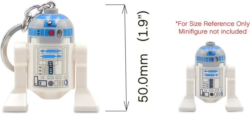 dimensions of r2d2 lego keychain light
